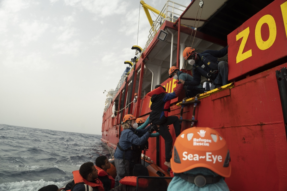 Sea-Eye 4 rescued 74 migrants from the central Mediterranean and picked up another 32 who had been picked up by a containership (Photo: Joe Rabe/Sea-Eye 4)