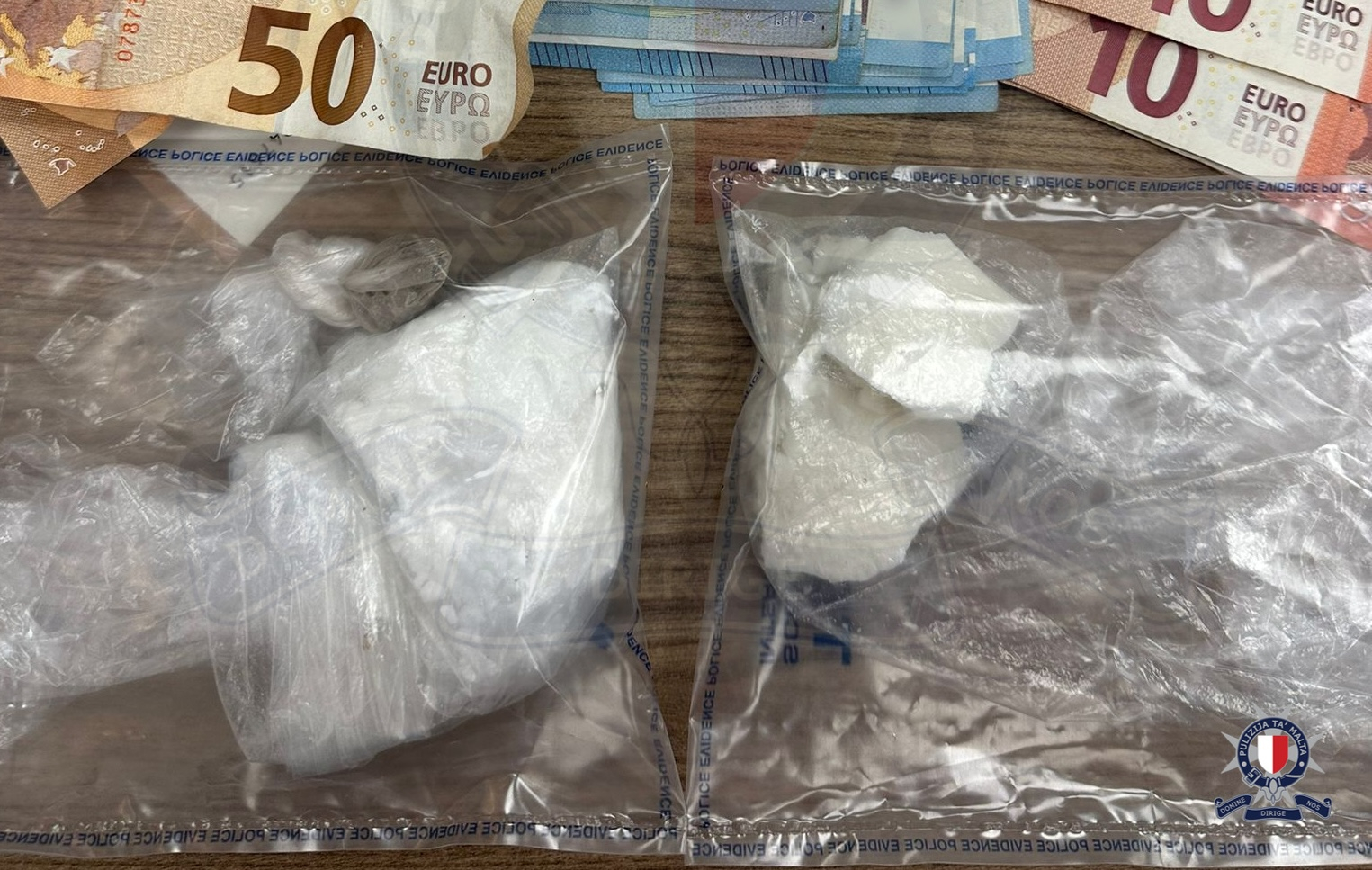 Two were arrested in connection to drug trafficking activity (Photo: Malta Police)