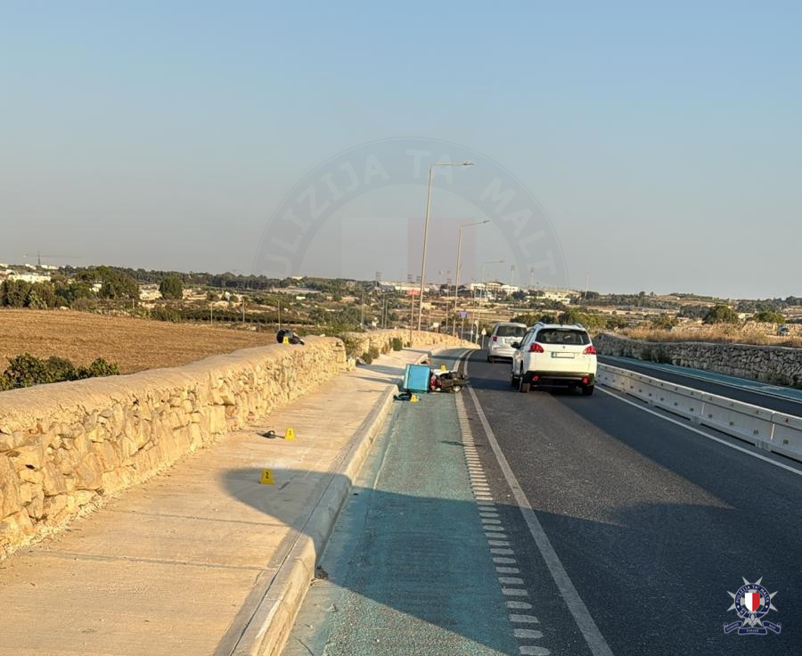 A photo of the accident provided by the Malta Police Force