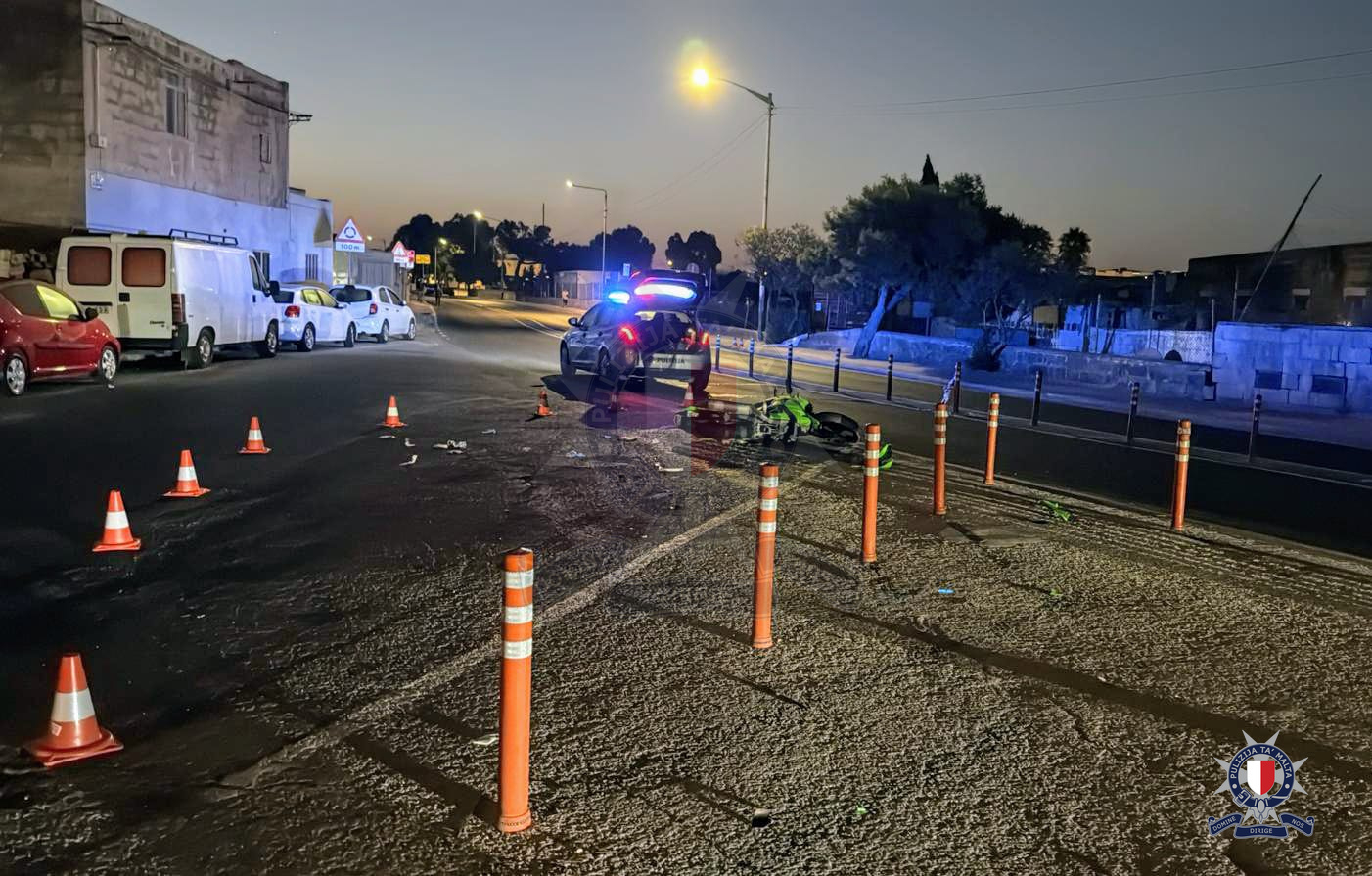 Two injured after motorcyclist crashes in early morning Tarxien accident