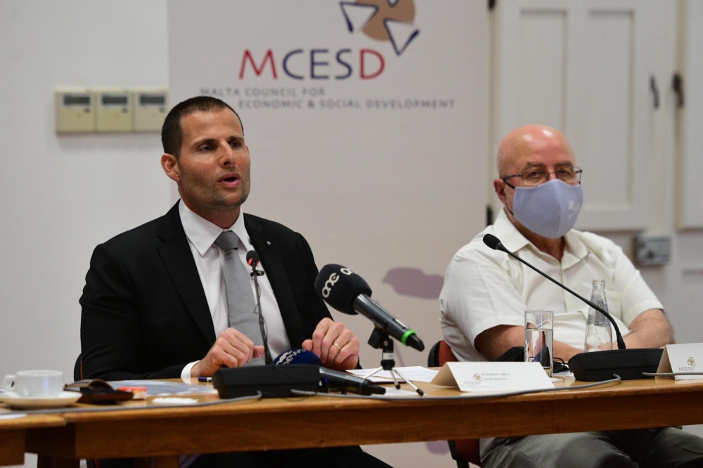 Prime Minister Robert Abela addresses the MCESD on Malta's greylisting by the FATF