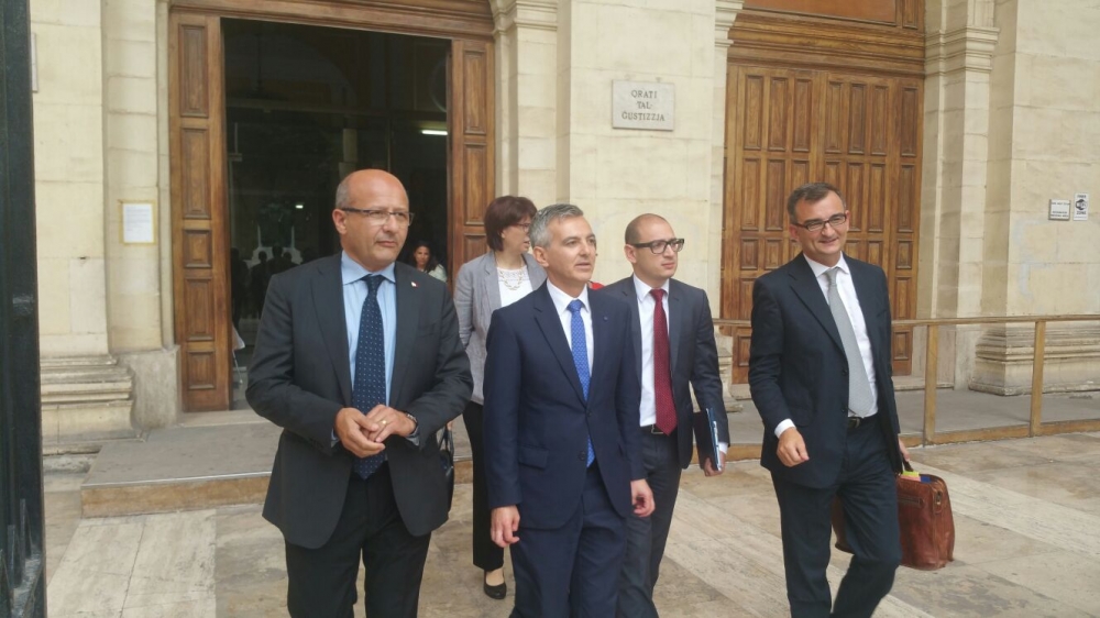 PN leader Simon Busuttil leaving the law courts after the hearing