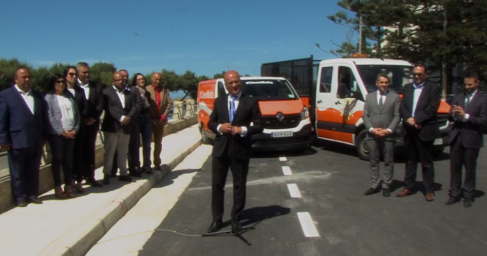 The government held a press conference on Triq Dawret il-Wied in Mosta