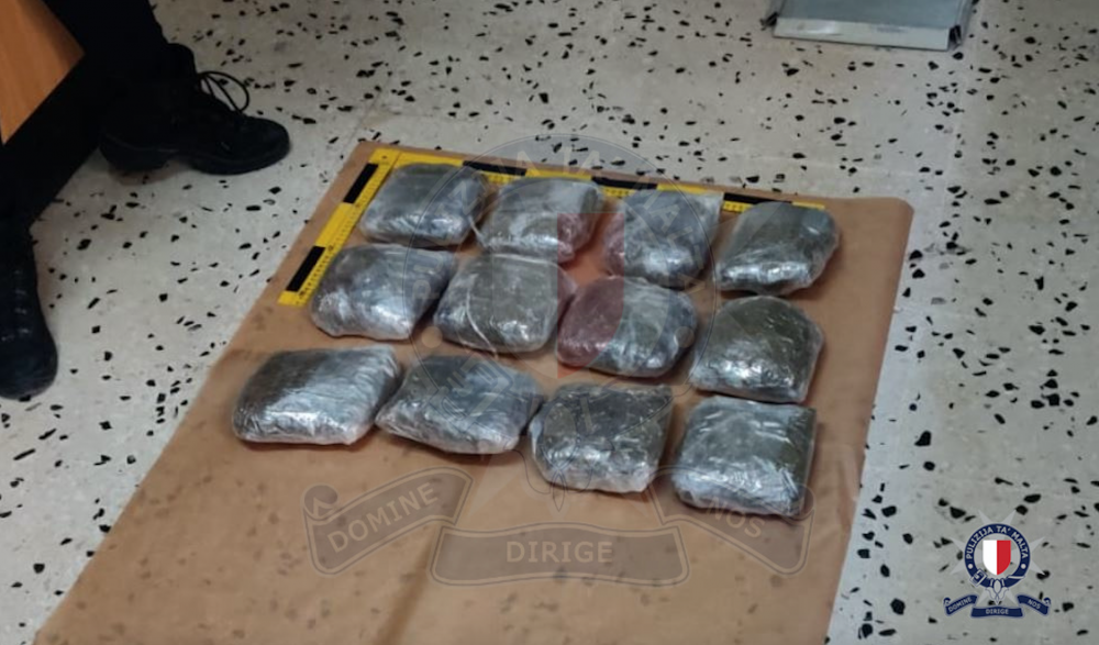 Cannabis grass valued at €55,000 seized by police in Cirkewwa arrest