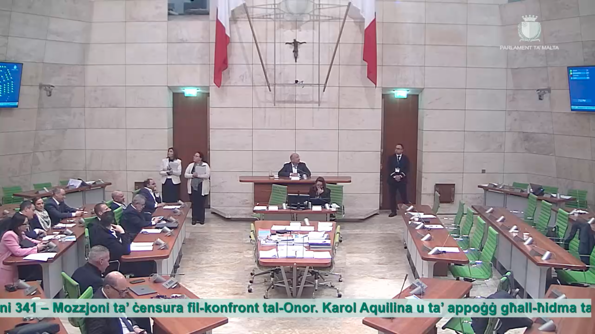 Opposition walks out during vote on government motion condemning its ‘attitude’