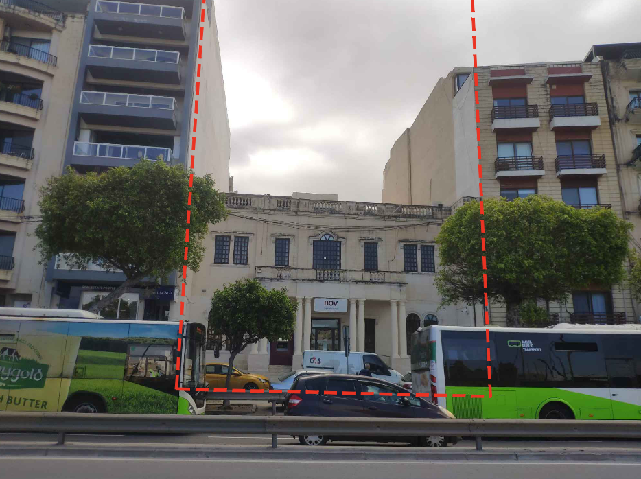 The nine-storey block is being proposed on top of the Bank of Valletta Msida Creek Garden branch