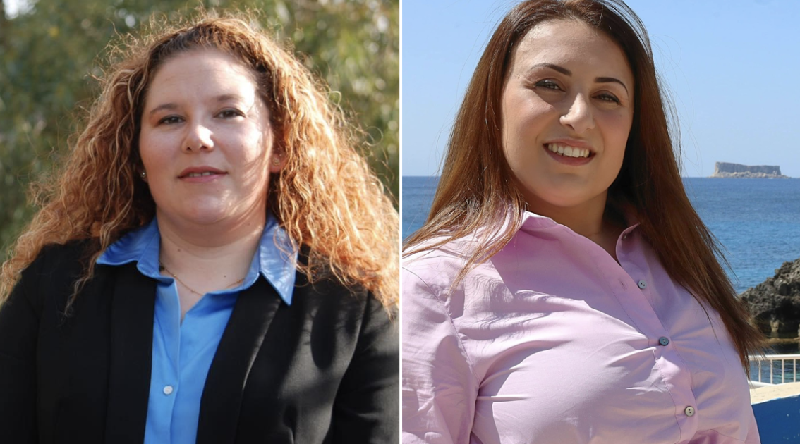Stephanie Vassallo (left) replaces Francine Farrugia (right) on Siġġiewi local council 