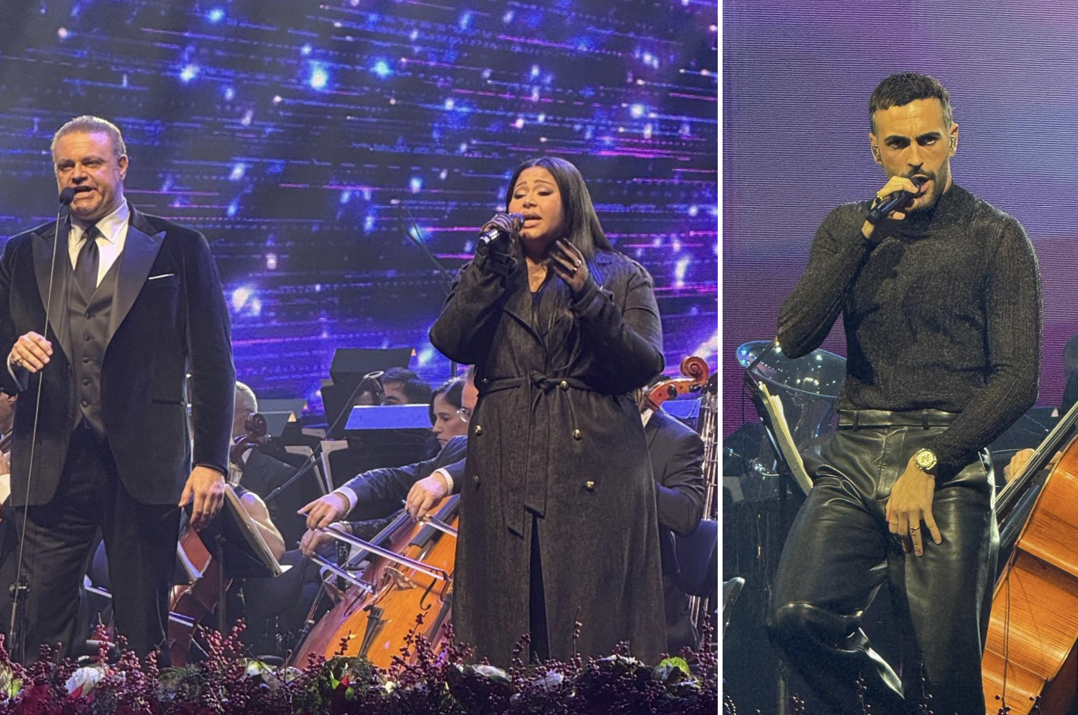 From left to right: Joseph Calleja, Destiny and Marco Mengoni