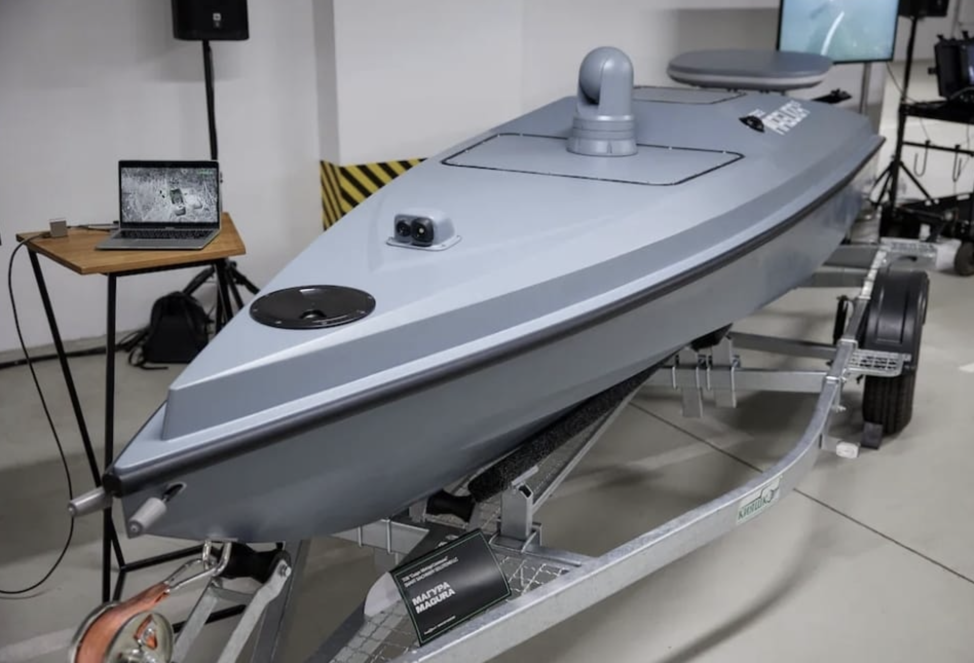 The Magura V5 sea drone, the likes of which were probably used to strike the Russian LNG carrier Arctic Metagaz in the central Mediterranean