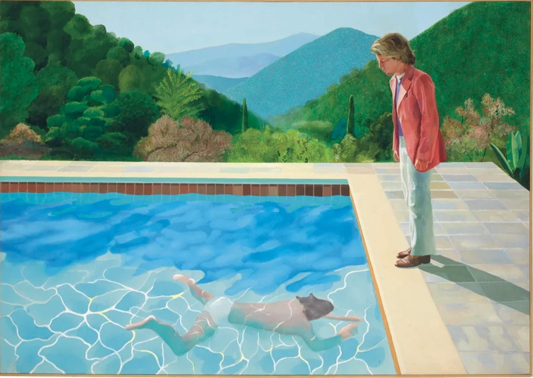 Hockney's 1972 painting, Portrait of an Artist (Pool with Two Figures) 