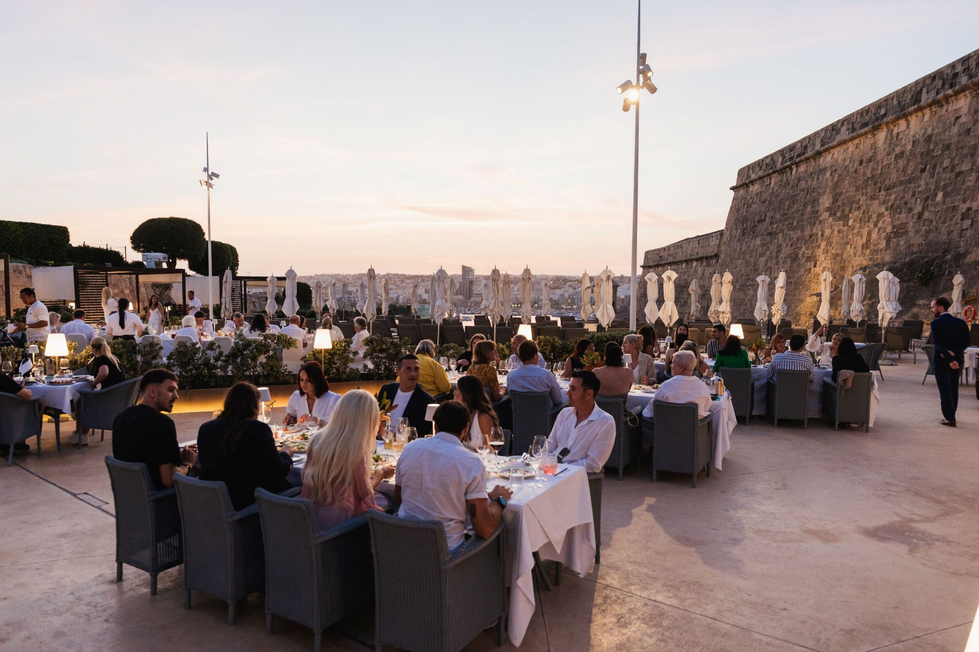 The Phoenicia Malta - Bastion pool, bar and restaurant area 