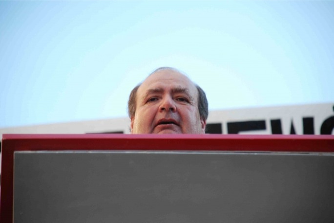 Tony Zarb during a protest outside the Malta Drydocks. Photo: Gilbert Calleja/Mediatoday