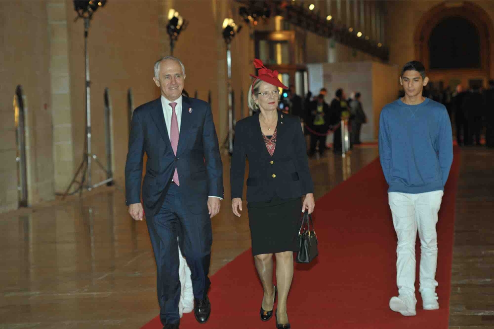 Australian Prime Minister Malcolm Turnbull with his wife Lucy Turnbull. Photo: Chris Mangion 