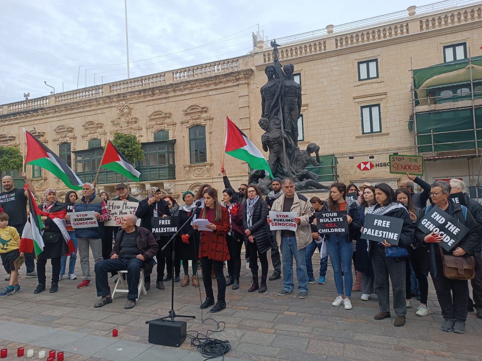 Activists and organisations gather to mark Palestinian Land day in Valletta