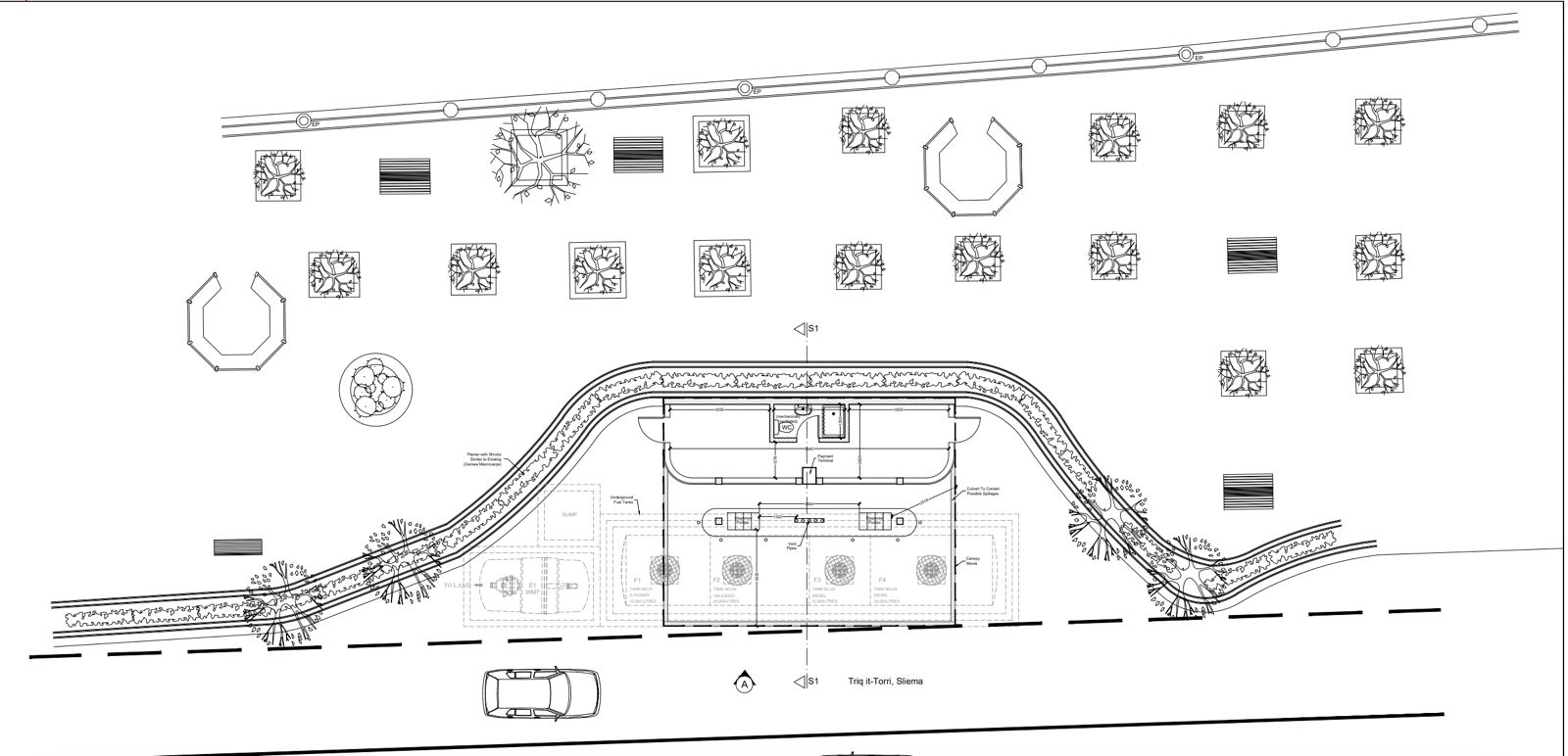 Plans for the proposed petrol station