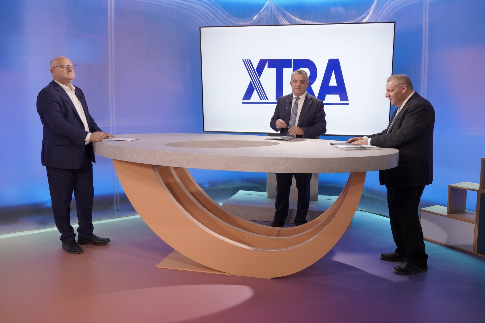 PN spokesperson Toni Bezzina (right) with Minister Chris Bonett (centre)