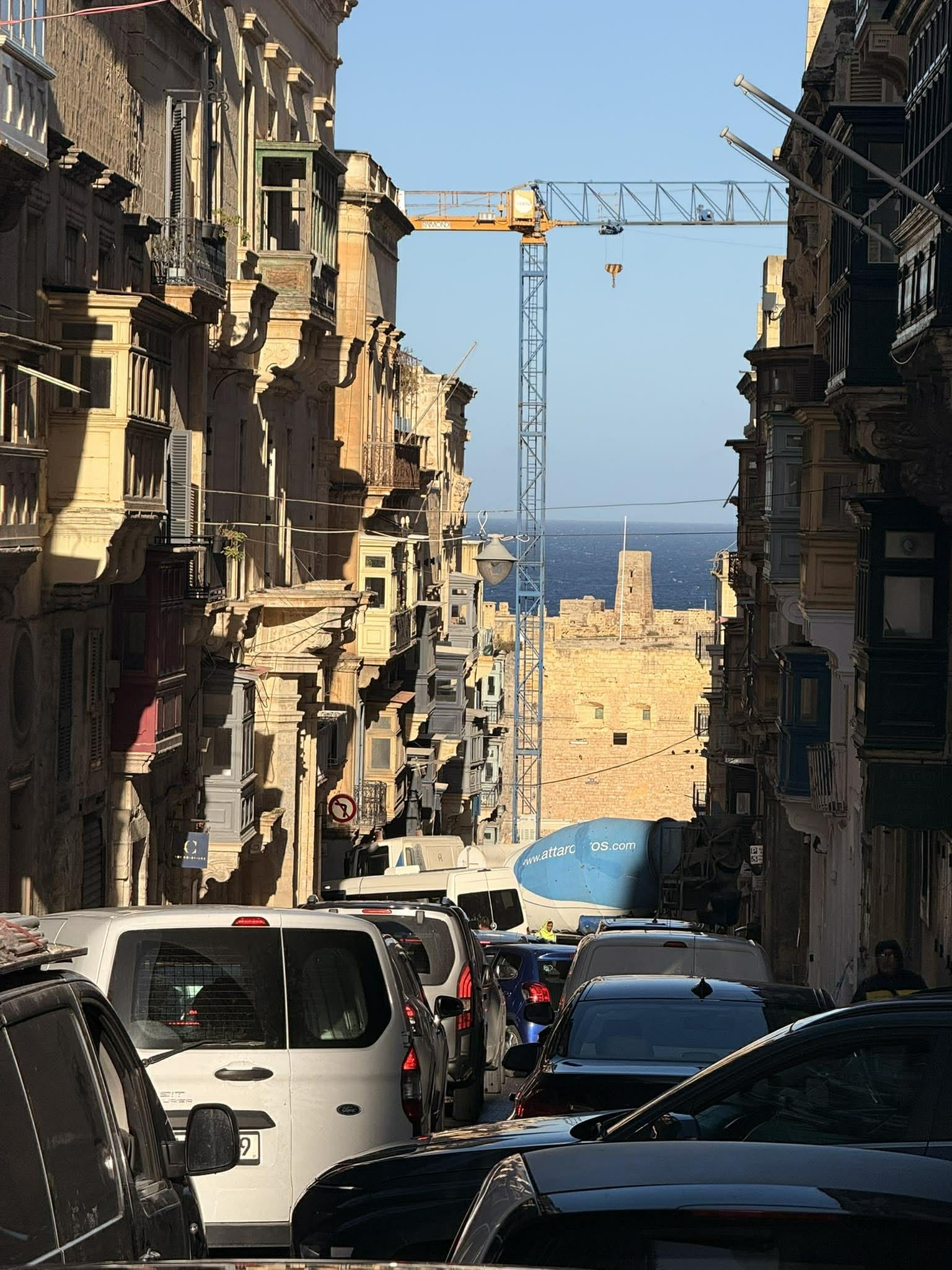Photos were sent by a Valletta resident stuck in the traffic jam