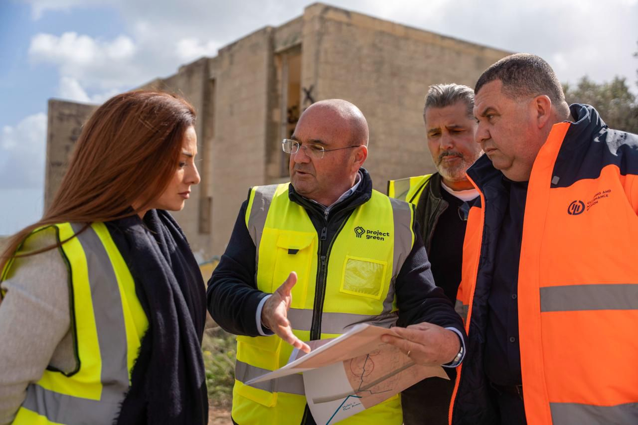 Environment Minister Miriam Dalli and Public Cleanliness Secretary Glenn Bedingfield were briefed on the progress on site (Photo: MEEC)