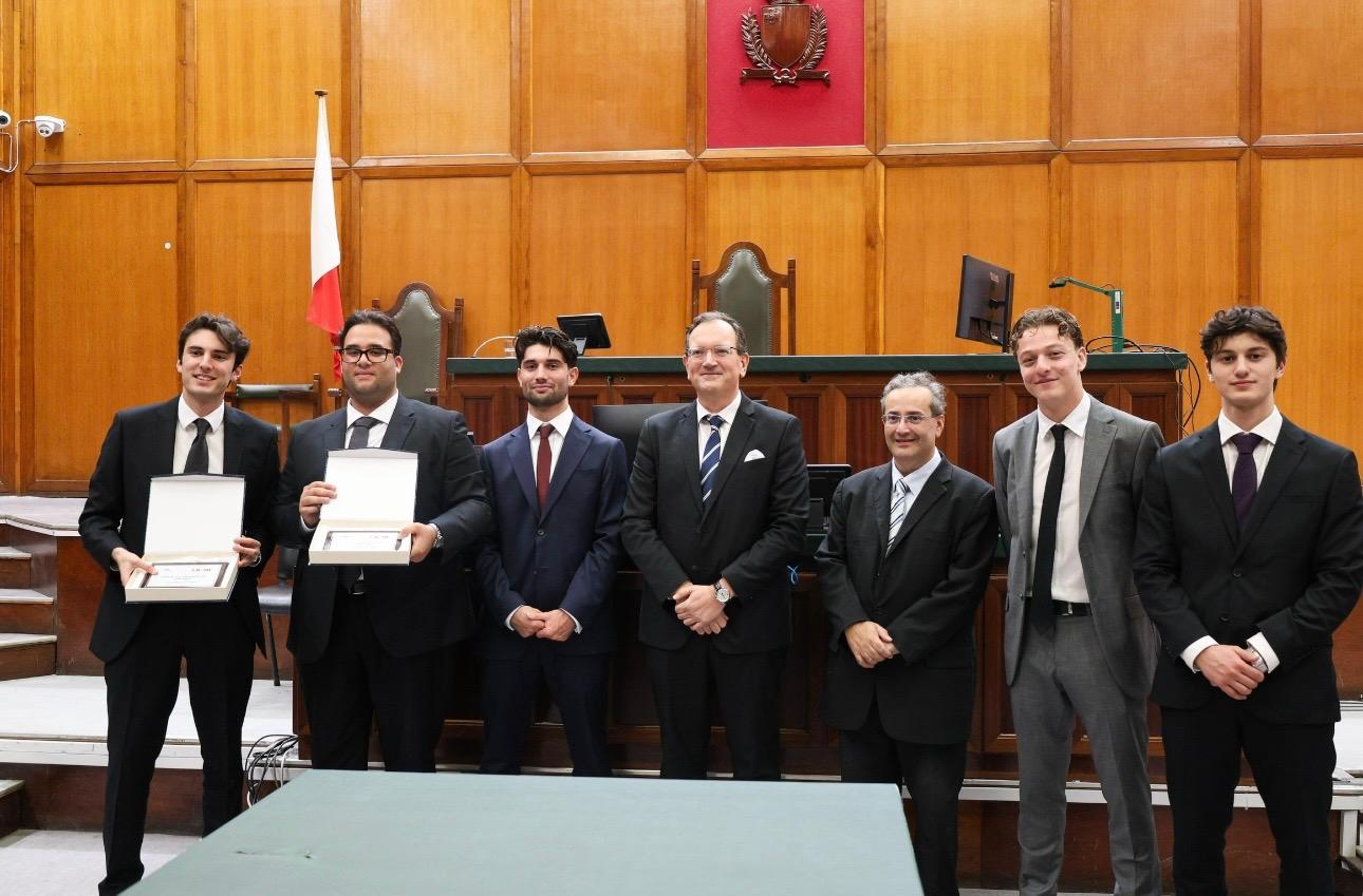 Winners Jake Mallia and Daniel Soler at the Valletta Courts of Justice..