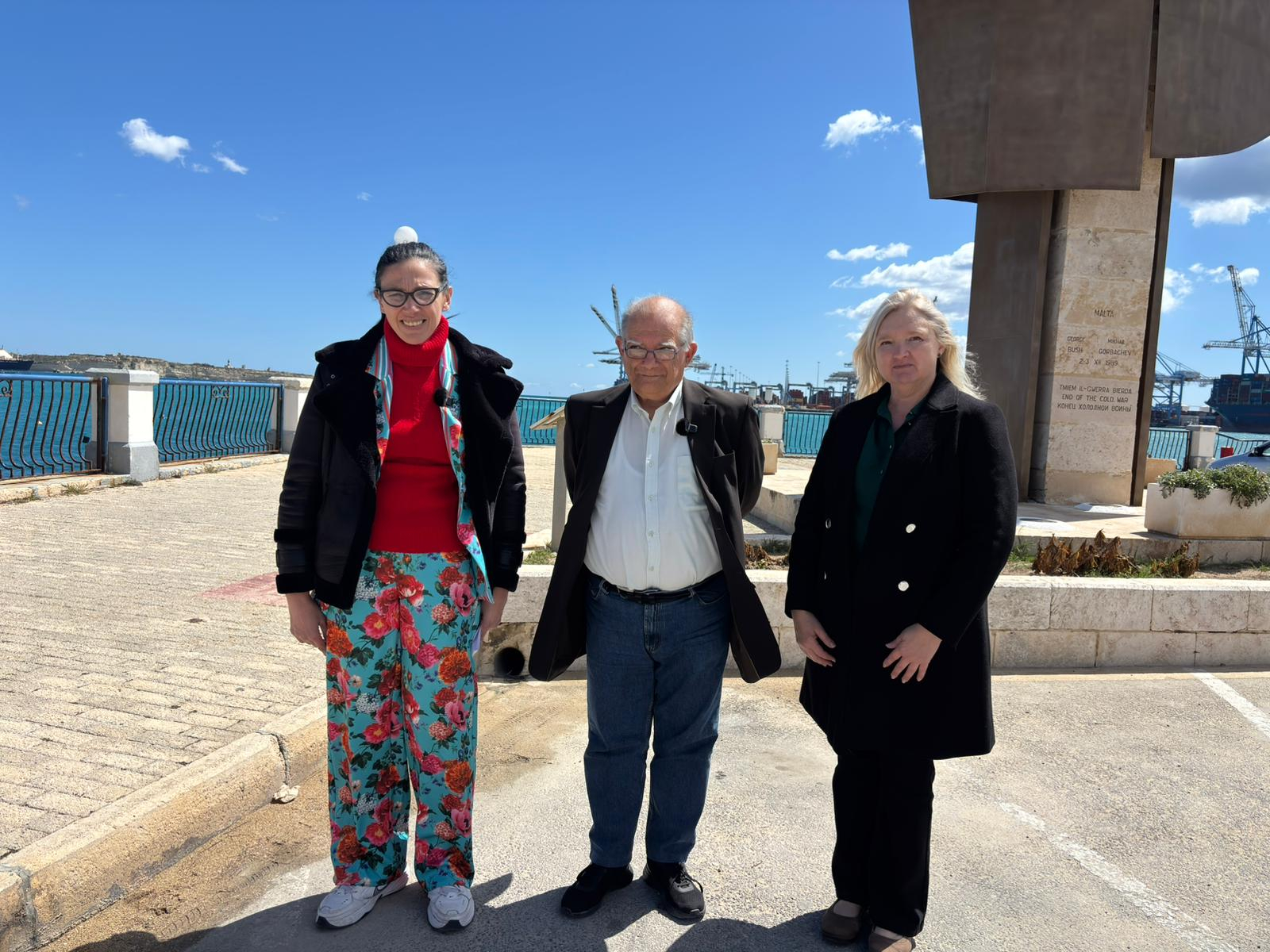 Speakers for ADPD-The Green Party called for a serious debate on our country’s security and defence whilst addressing a press conference near the End of Cold War Memorial in Birżebbuġa, in remembrance of Freedom Day and the conflicts that we are currently witnessing. (Photo: ADPD)