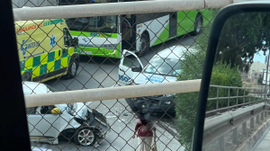 Two people hospitalised after collision near University of Malta