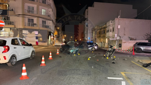Motorcycle driver grievously hurt after collision with car