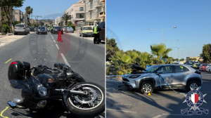 Motorcyclist and pedestrian grievously hurt after separate accidents