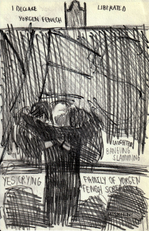 Yorgen Fenech's acquittal through the eyes of a sketch artist
