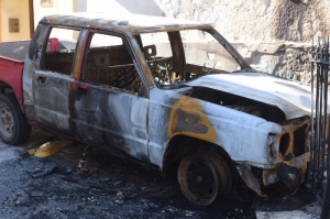 Flames engulf pickup truck in Gharghur, no one injured