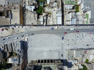 Leaving existing trees in Paola square was not feasible, architect says