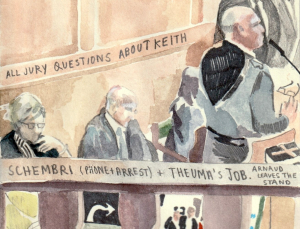Yorgen Fenech’s trial by jury through the eyes of a sketch artist