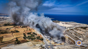 Cloud of smoke arises from Magħtab Wasteserv Plant