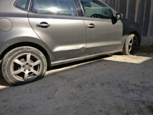 Car belonging to PN candidate has tyres slashed, mudguard scratched
