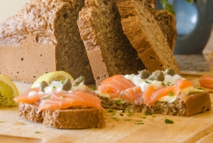 Smoked salmon on Irish brown soda bread