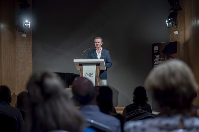 James Gillick in Malta for professional development sessions for artists organised by Arts Council Malta