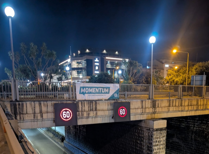 Momentum claim their campaign banner taken down by Cleansing Department officials