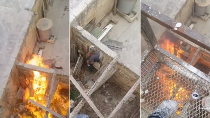 WATCH | Construction worker films moments before St Julian’s arson attack