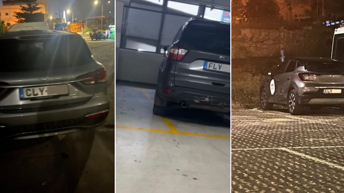 Y-plate cars illegally parked in hidden, unusual spaces