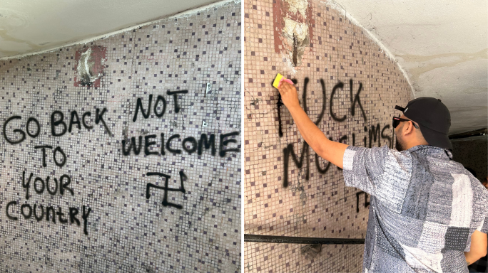 WATCH | TCNs remove hateful, racist graffiti on Floriana underpass wall