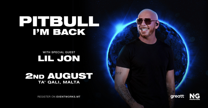 Pitbull to headline Ta’ Qali summer concert in Malta with special guest Lil Jon