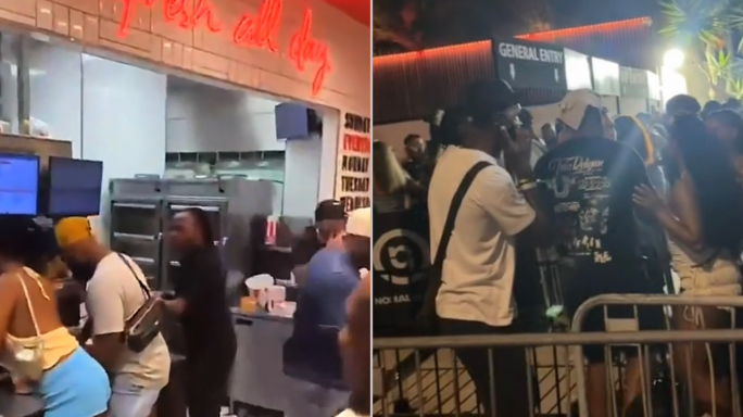 Festival attendees force entry to venues without tickets, steal from establishment