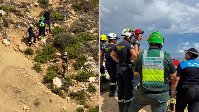 Five people rescued from Għar Lapsi after getting into difficulty while hiking