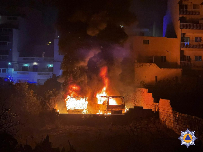 Firefighters contain Naxxar blaze after buses go up in flames
