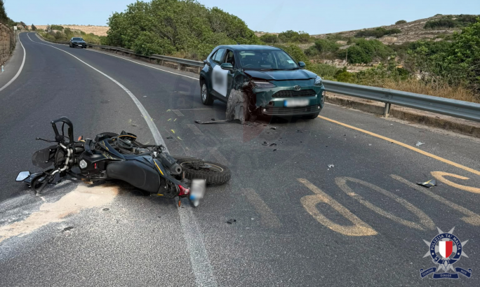 Motorcyclist grievously injured in Mġarr collision
