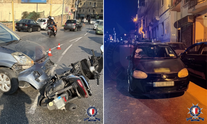 Motorcyclist and elderly pedestrian injured in separate accidents