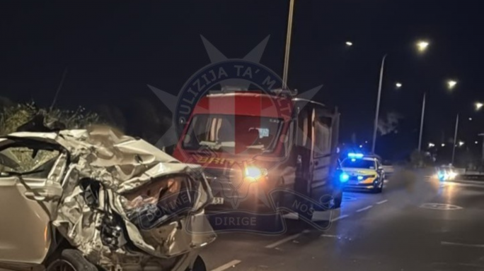 Man suffers grievous injuries in car crash in Ħaż-Żebbuġ