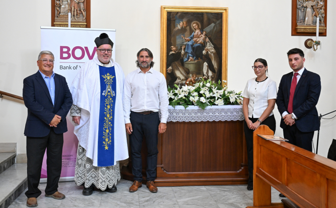 The BOV foundation supports restoration of 18th century painting at Maria Reġina parish church in Marsa