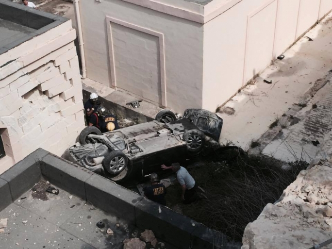 [WATCH] Car plummets three storeys down Corradino quarry