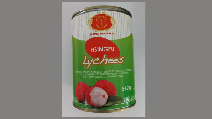 Do not eat this canned lychees product