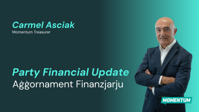 Momentum reports €6,916 income in 2025, mostly from small donors